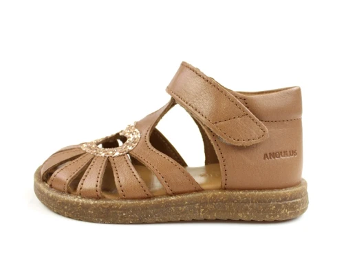 Angulus almond maple glitter sandal med hjerte